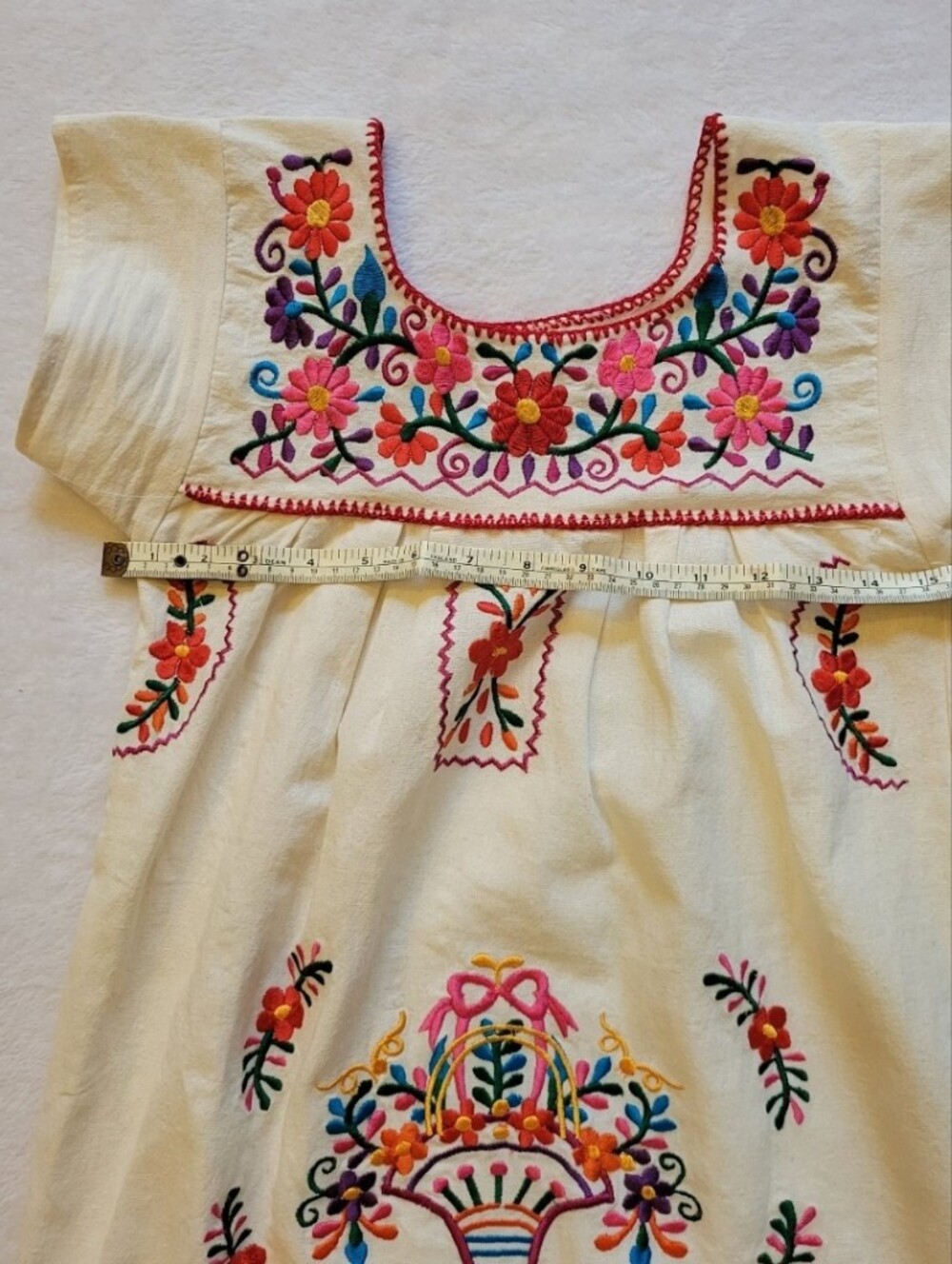 Beautiful mexican puebla linen Embroiry dress. - Picture 2 of 4